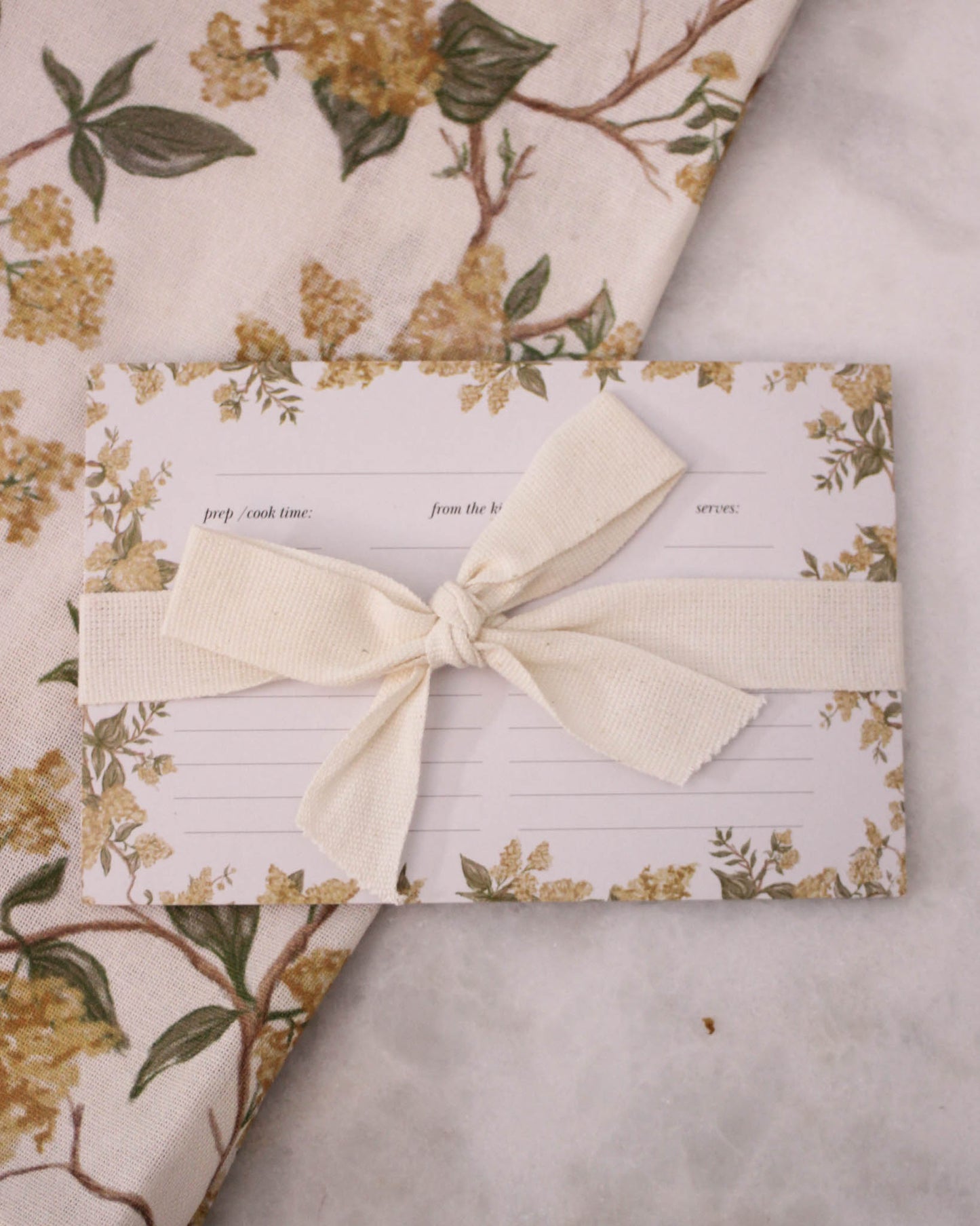 Fall floral recipe card set of 12 double-sided 4x6 kitchen cards